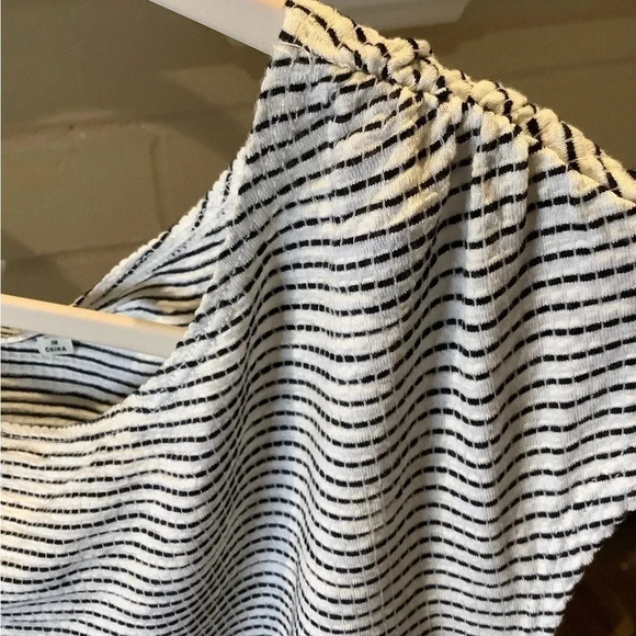 Sporty Max Studio Super Soft Black and White Side Ruched Dress Sz Medium #19 - Picture 10 of 14